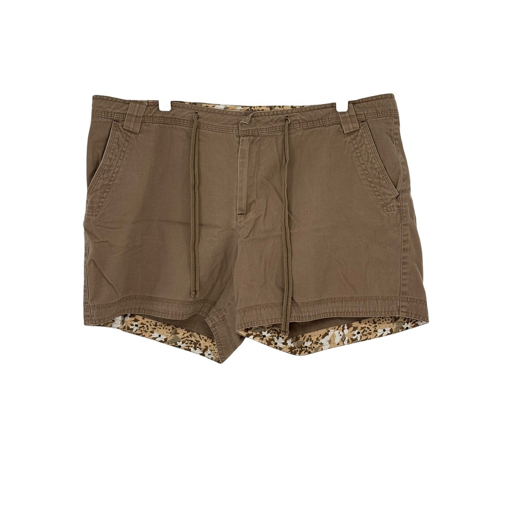 Natural Reflections Utility Shorts Brown Drawstring 100% Cotton 18